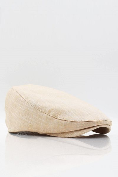 Külah Men's Plain Cotton Mustard Flat Cap Beanies