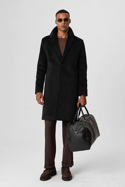 Antioch Black Textured Men's Coat
