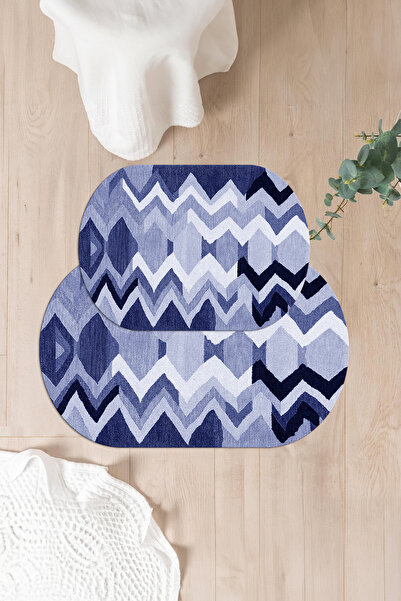 Napoli Home Covoraș de baie oval, lavabil, anti-alunecare, model simplu în zi...