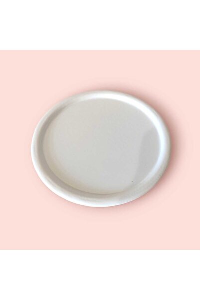EceAksesuar Metal Tray Metal Plate 6 Pieces Round Tea and Coffee Presentation Tray Presentation Plate 17 cm
