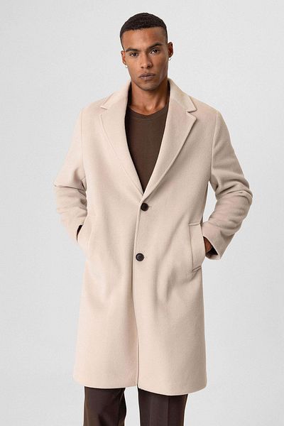 Antioch Beige Textured Men's Coat