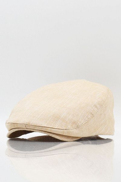 Külah Men's Plain Cotton Mustard Flat Cap Beanies