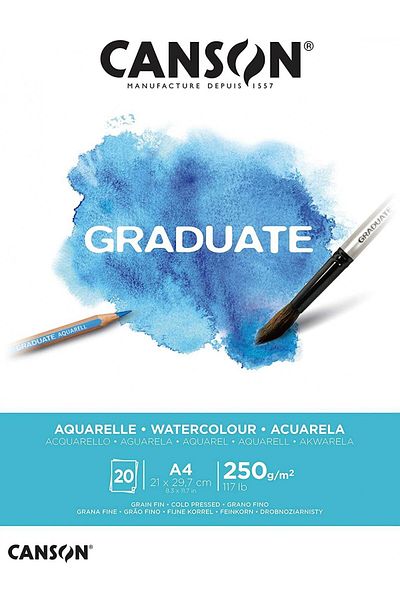 Canson Graduate Watercolor A4 250gr 20yp Water Color Block