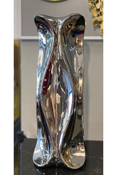 Mikasa Moor Βάζο Ασημένιο Πορσελάνινο 15x41εκ