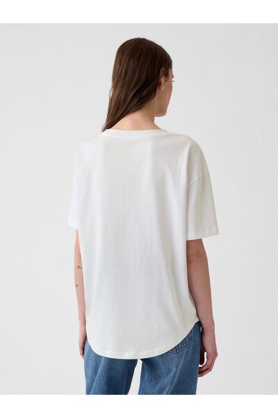 GAP Kadın Beyaz Arch Logo T-Shirt