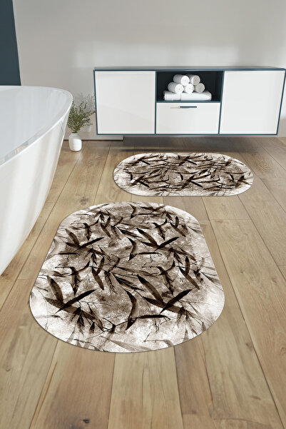 Napoli Home Set de toaletă pentru baie ovală, lavabilă digitală, anti-aluneca...