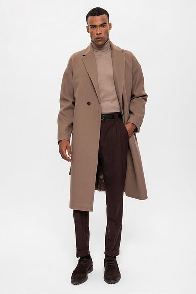 Antioch Men's Oversize Mink Belted Coat