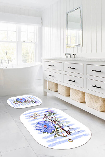 Napoli Home Σετ τουαλέτας με ψηφιακή εκτύπωση, αντιολισθητική βάση, με μοτίβο...