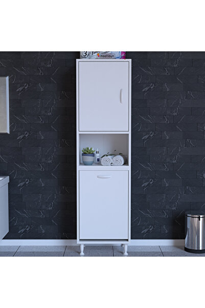 Modilayn Mutfak Dolabı Kirli Çamaşır Dolabı Düşer Kapaklı Sepetli Banyo Dolabı