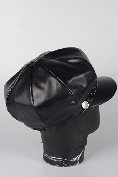 mercantoptan Șapcă de damă din piele artificială cu textura moale - Tip Captain Sailor