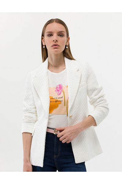 Pierre Cardin White Tweed Blazer Jacket 50263062 -Vr013