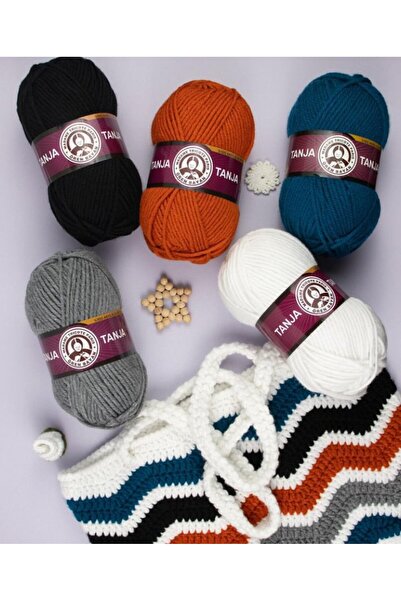 Ören Bayan Tanja 009 Σκούρο Γκρι Πλεκτό Νήμα Χεριού - 100gr, 3 τεμ