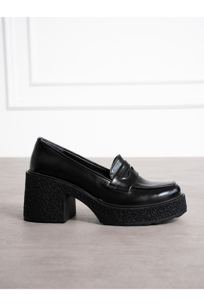 Alemdar Shoes Rowan Siyah Rugan Topuklu Kadın Loafer