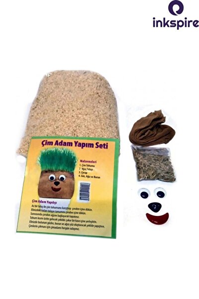 inkspire Çim Adam Yapım Seti 1 Paket Ağız Burun Göz Setli Çim Adam Modeli Çim...