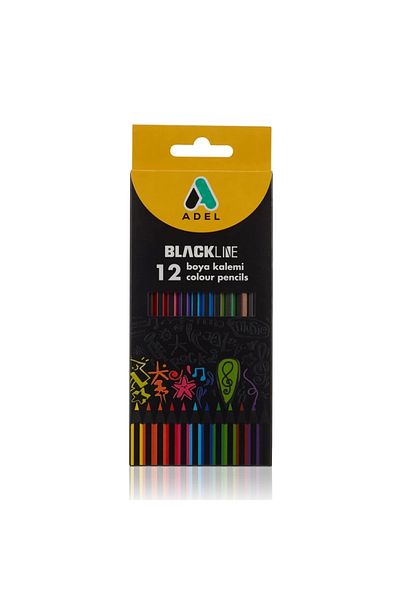 Adel 12 Colored Dry Paint Pens - Blackline Full Size Cardboard Box