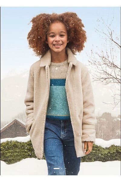 MAYORAL Girl's Plush Coat Beige 7475