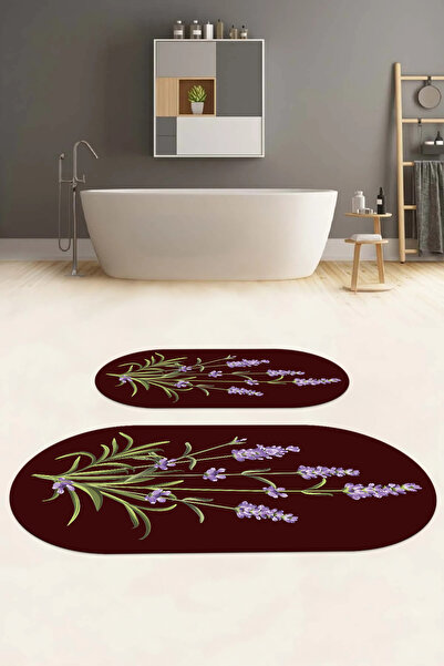 Napoli Home Set de toaletă pentru baie ovală, lavabilă, imprimată digital, cu...