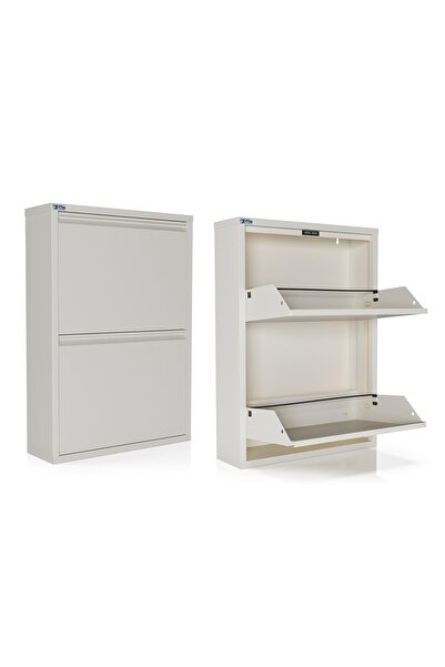 Ceha 2'li Metal Ayakkabılık - Beyaz