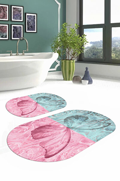 Napoli Home Set de toaletă pentru baie ovală, lavabilă digitală, colorată, mo...