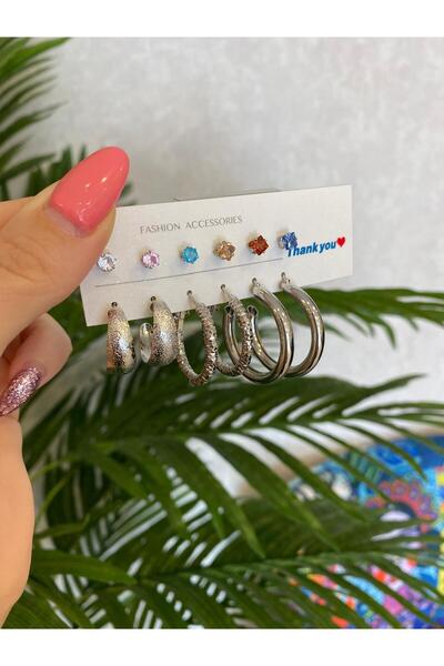 shop 12 Pieces of Women's Earrings with Steel Color Throwing and Warranty Bill