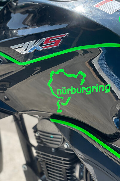 Banxtre ملصق مسار Nürburgring باللون الأخضر النيون - 15 سم للمحرك والسيارة وا...