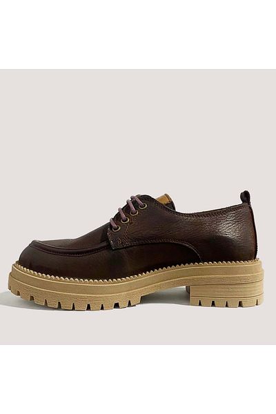 Mammamia Women's Leather Flooter Casual Shoes 3160 - Brown - 39