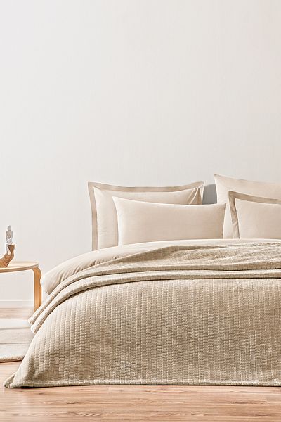 Puffy Trinity Wellsoft Double Blanket - Sand Beige