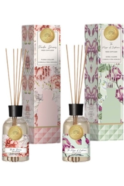 mabel marseille Mabel Marseılle Çubuklu Oda Parfümü 100ML Sihirli Kaşmir/Pudra Düşleri (2 Li Set) Karma