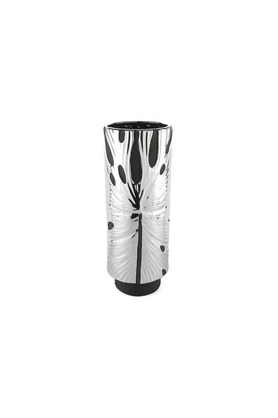 Mikasa Moor Ασημί Μαύρο Πορσελάνινο Βάζο 14x34εκ