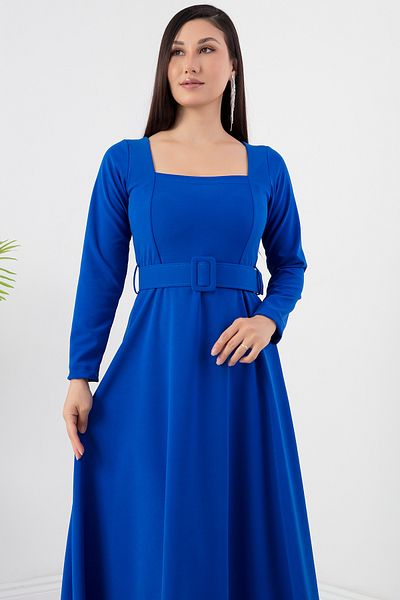 PULLIMM Rochie cu centură cu guler pătrat 2024-2160