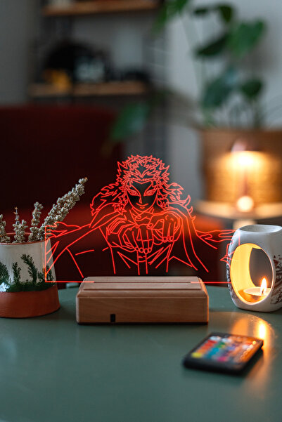 Modiwa Design Kyojuro Rengoku -demon Slayer Anime Gece Lambası