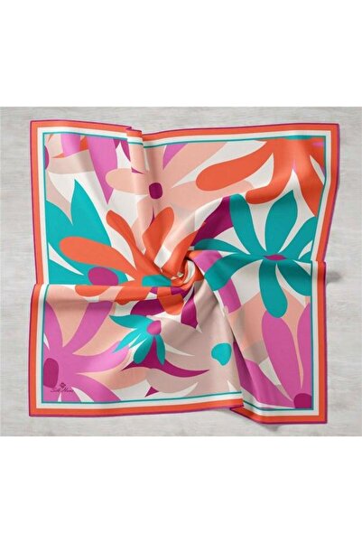 Silk Home Μεταξωτό μαντήλι με μοτίβο λουλουδιών σε ροζ σκόνη 11408-38