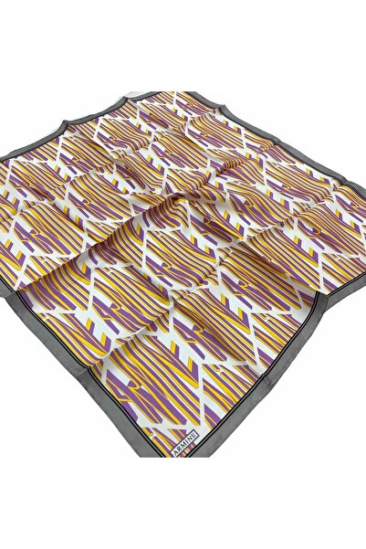 Armine Κίτρινο λιλά με σχέδια μεταξωτό μαντήλι Tivil 8911-33