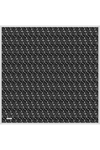 Armine Black and White Patterned Tivil Silk Scarf 8924-01