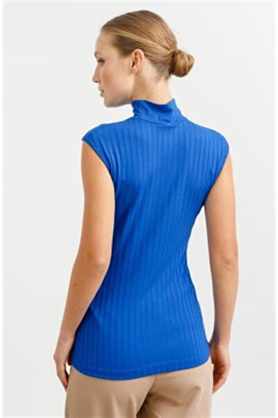 KATREGİYİM Stand Collar Sleeveless Basic Knitwear Blouse