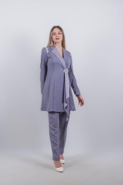 CLIO CLIO SHOULDERS Rhinestoned CREPE FABRIC SET