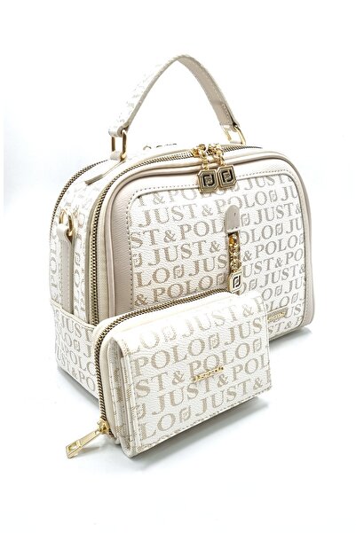 Just Polo حقيبة يد وكتف نسائية من Justpolo مكونة من 4 أقسام