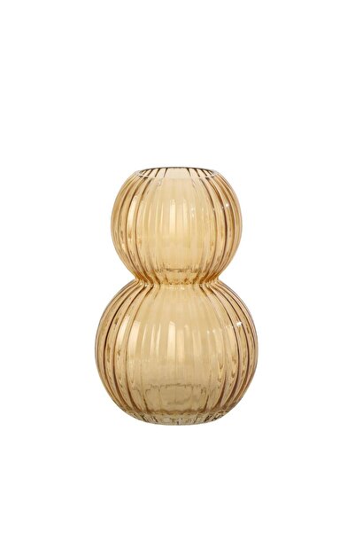 CREARTHOME Vasă decorativă din sticlă galbenă din tei 14,5*14,5*22,5 Cm Ak.jk...