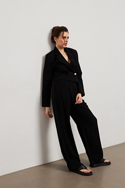 YOUR NAME Ψηλόμεση μαύρη γυναίκα παντελόνι palazzo