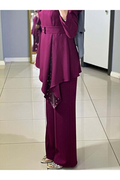 CLIO CLIO COLLAR Rhinestone PANTALON JACKET SET