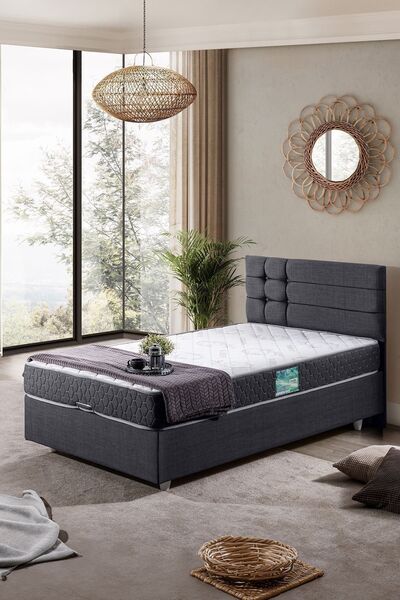 Setay Viyana Tek Kişilik Baza Başlık Comfort Yatak Seti Antrasit