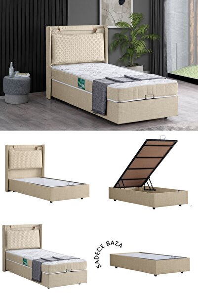 Setay Zagreb Tek Kişilik Mdf Baza , Krem (Başlık-Yatak Hariç)