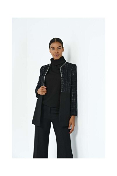 miaruj MİARUJ COLLAR Rhinestoned Chain Chanel Jacket