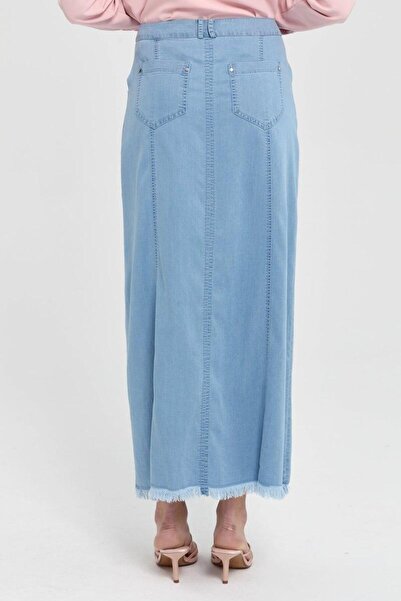 Nihan Front Buttoned 5-Pocket Skin Skirt