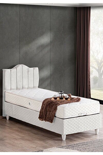 Setay Baza, Trend Tek Kişilik Baza Başlık Letto Yatak Seti - Beyaz