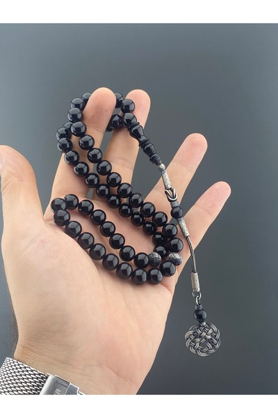 tesbihay Fire Amber 51 Habbe (Grain-Arabic) Arab Model Hand Knitted Silver Ta...