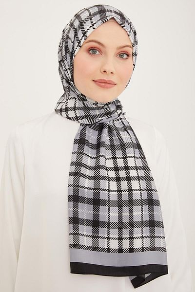 Armine Trend șal modal cu model în carouri negru-gri 4713-01