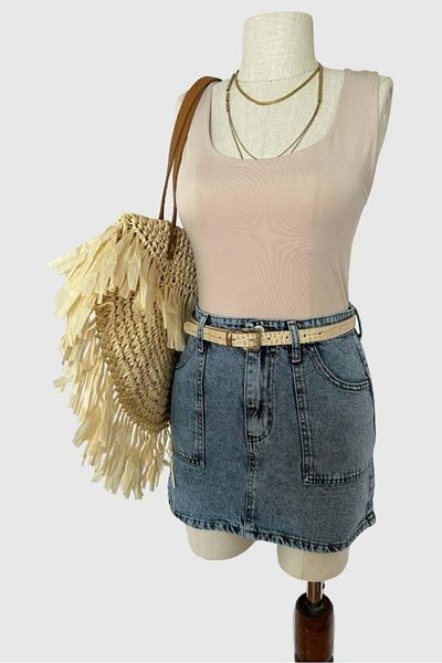 Ravencia Fusta de denim premium pentru femei