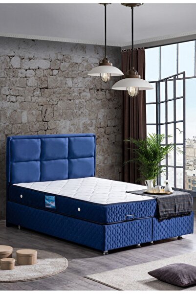 Setay Grand Baza Başlık Orthosoft Ortopedik Yatak Seti, Lacivert