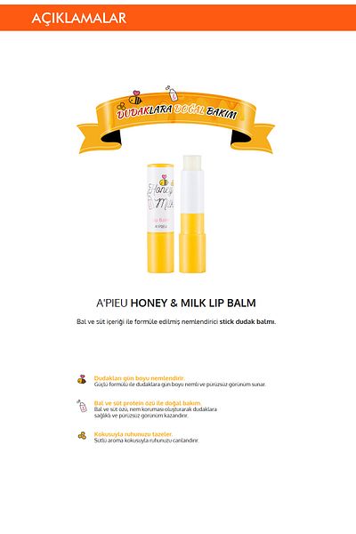 Missha A'Pieu Honey & Milk Lip Balm - Lip Balm, Nourishing and Moisturizing, Milk Essence